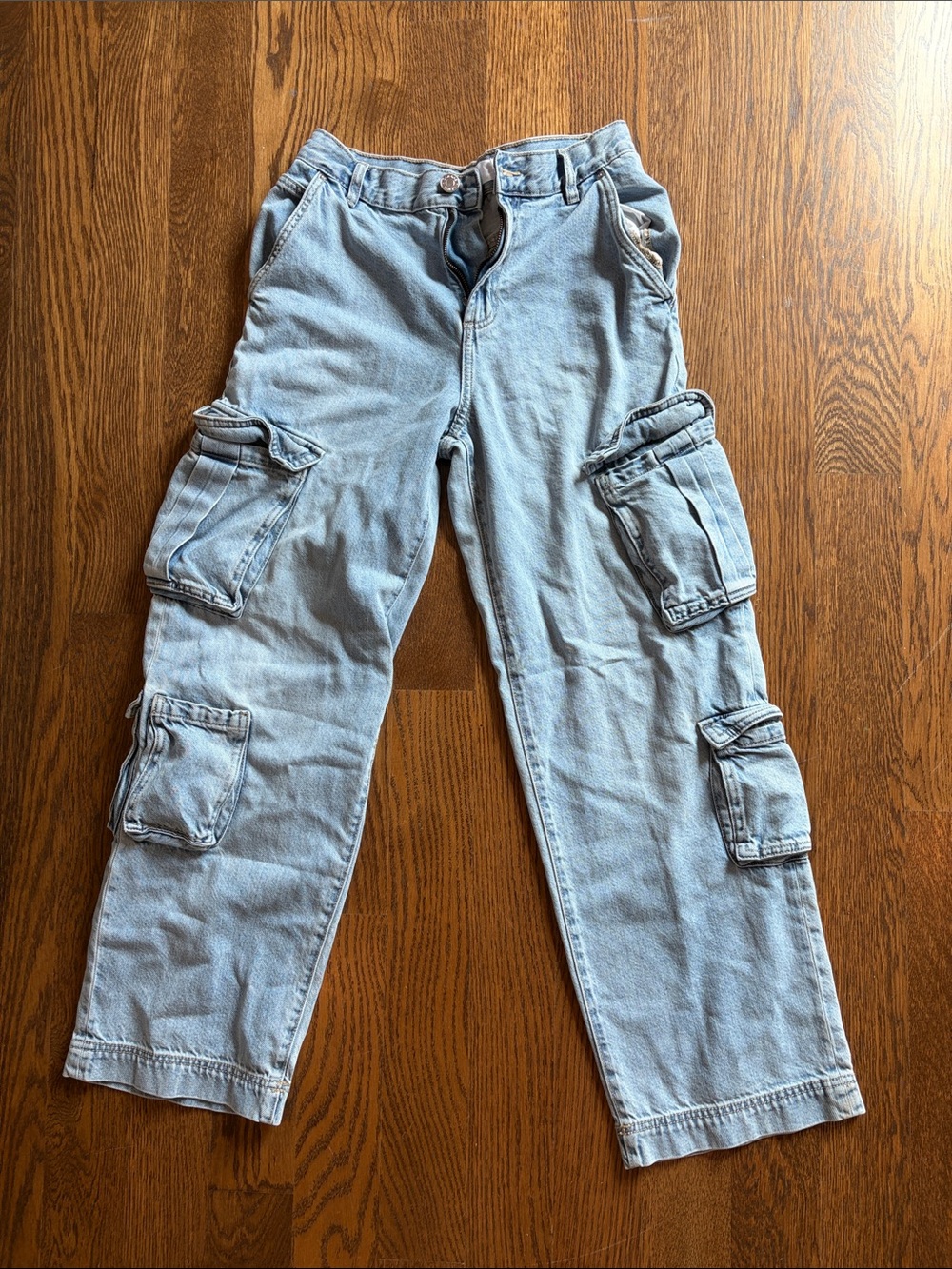 Light Blue women’s Garage Cargo Jeans - Casual Utility Style